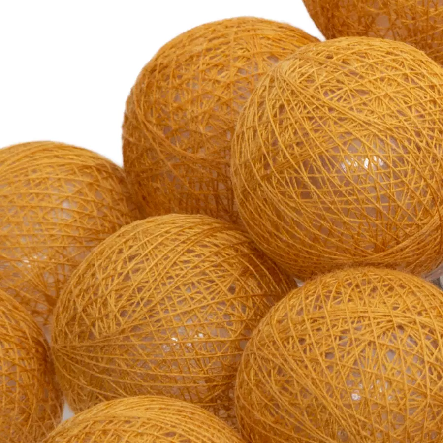 Eminza Guirlande Lumineuse Déco 16 Boules 2 61 M Loula Jaune Moutarde