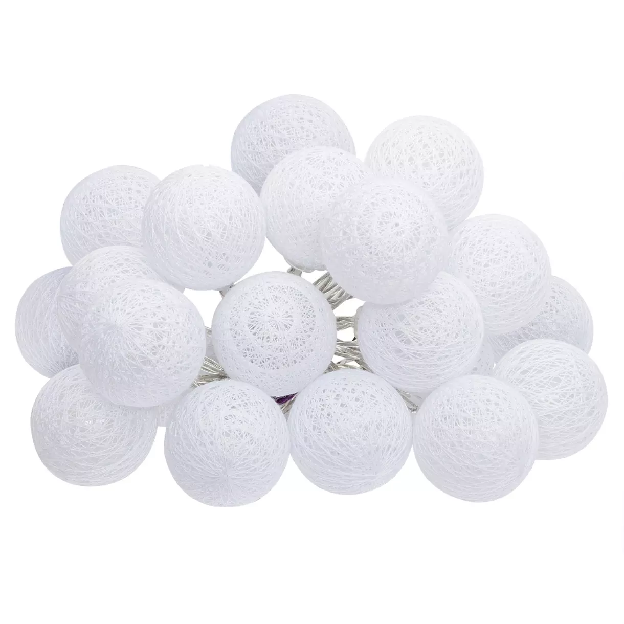 eminza Guirlande lumineuse déco 20 boules 4 36 m Bobina Blanche