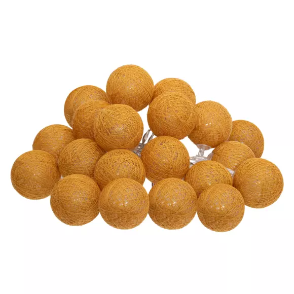 Eminza Guirlande Lumineuse Déco 20 Boules 4 36 M Bobina Jaune Moutarde