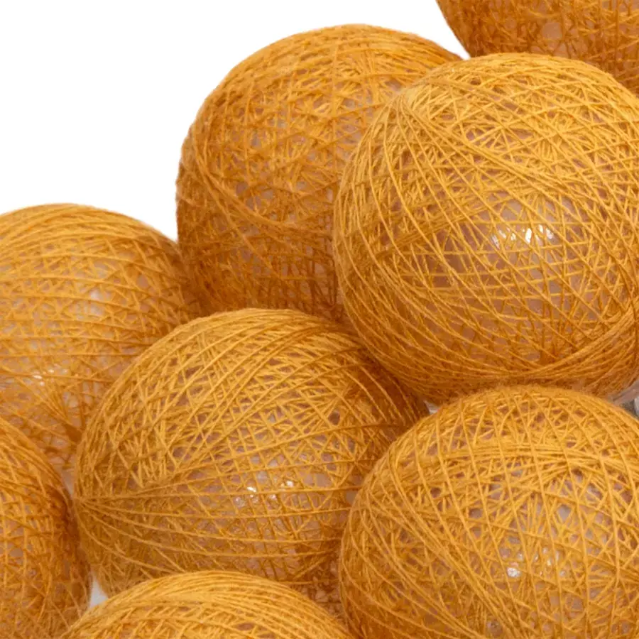 Eminza Guirlande Lumineuse Déco 20 Boules 4 36 M Bobina Jaune Moutarde
