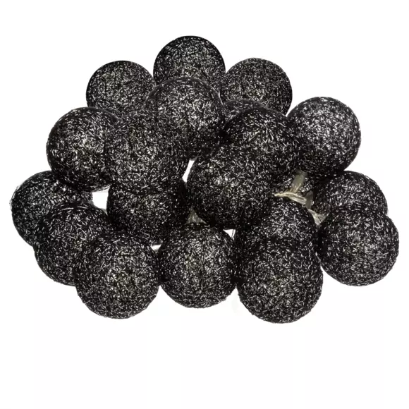 Eminza Guirlande Lumineuse Déco 20 Boules 4 36 M Bobina Noir