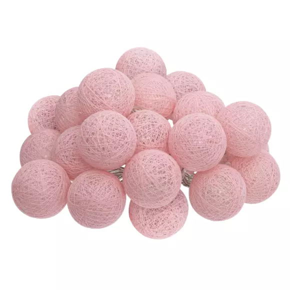 Eminza Guirlande Lumineuse Déco 20 Boules 4 36 M Bobina Rose