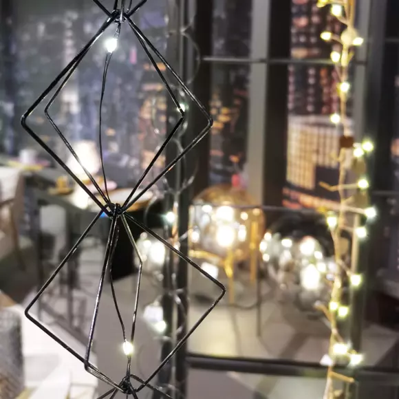 Eminza Guirlande Lumineuse Déco à Piles 1 9 M Carrés Blanc Chaud