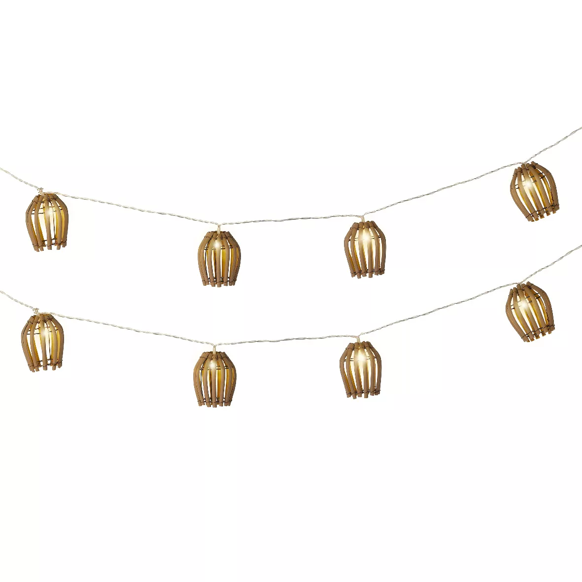 eminza Guirlande lumineuse extérieur à piles 2 7 m Eclat Naturel et blanc chaud