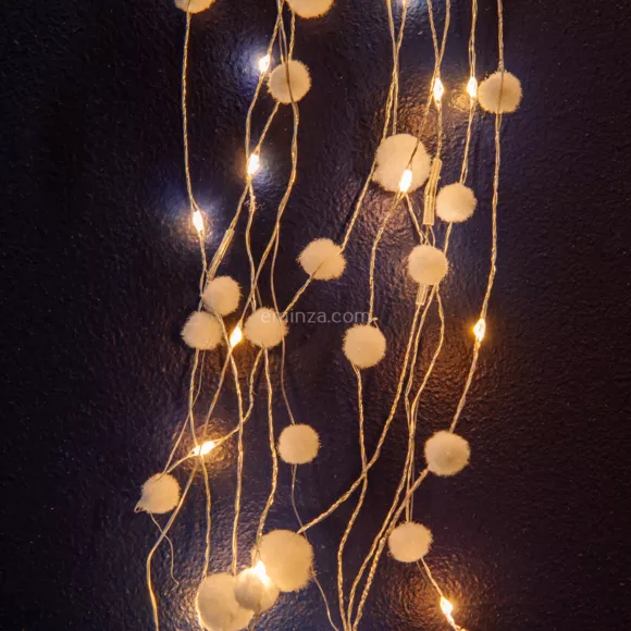 Eminza Guirlande Lumineuse Grappe 100 LED (1 35 M) Neige Blanc Chaud