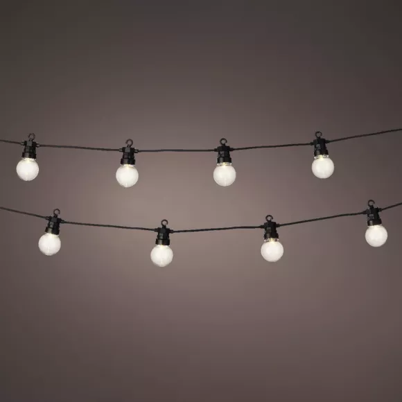 Eminza Guirlande Lumineuse Jardin 9 5 M 20 LED Guinguette Garden Blanc Chaud