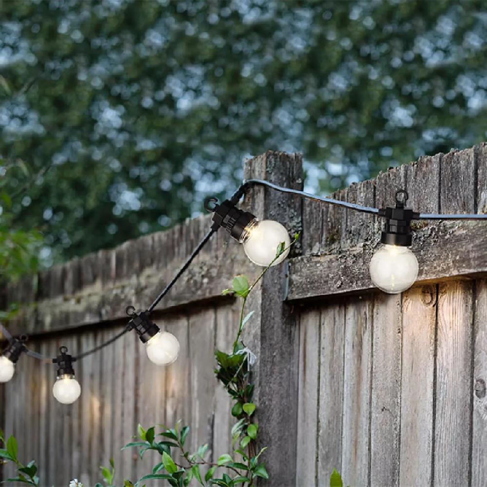 eminza Guirlande lumineuse jardin 9 5 m 20 LED Guinguette Garden Blanc chaud