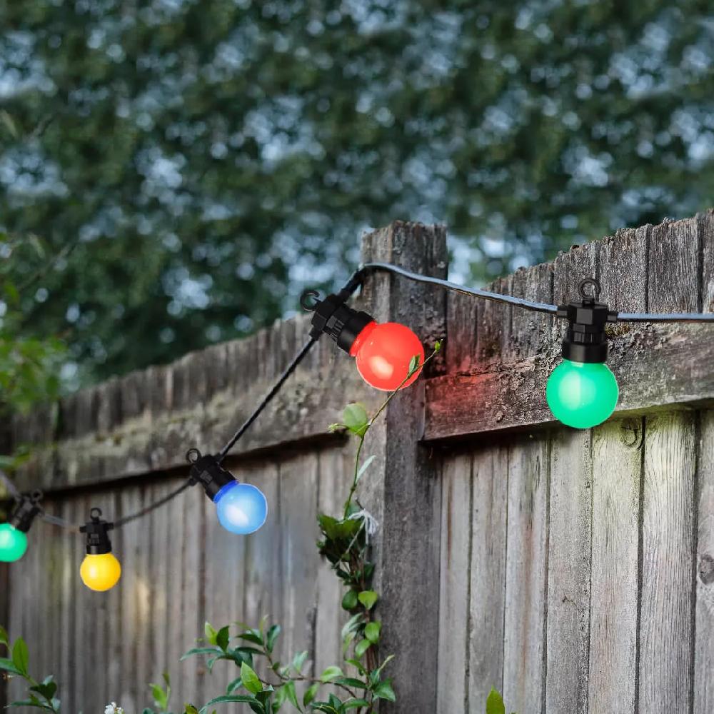 eminza Guirlande lumineuse jardin 9 5 m 20 LED Guinguette Garden Multicolore
