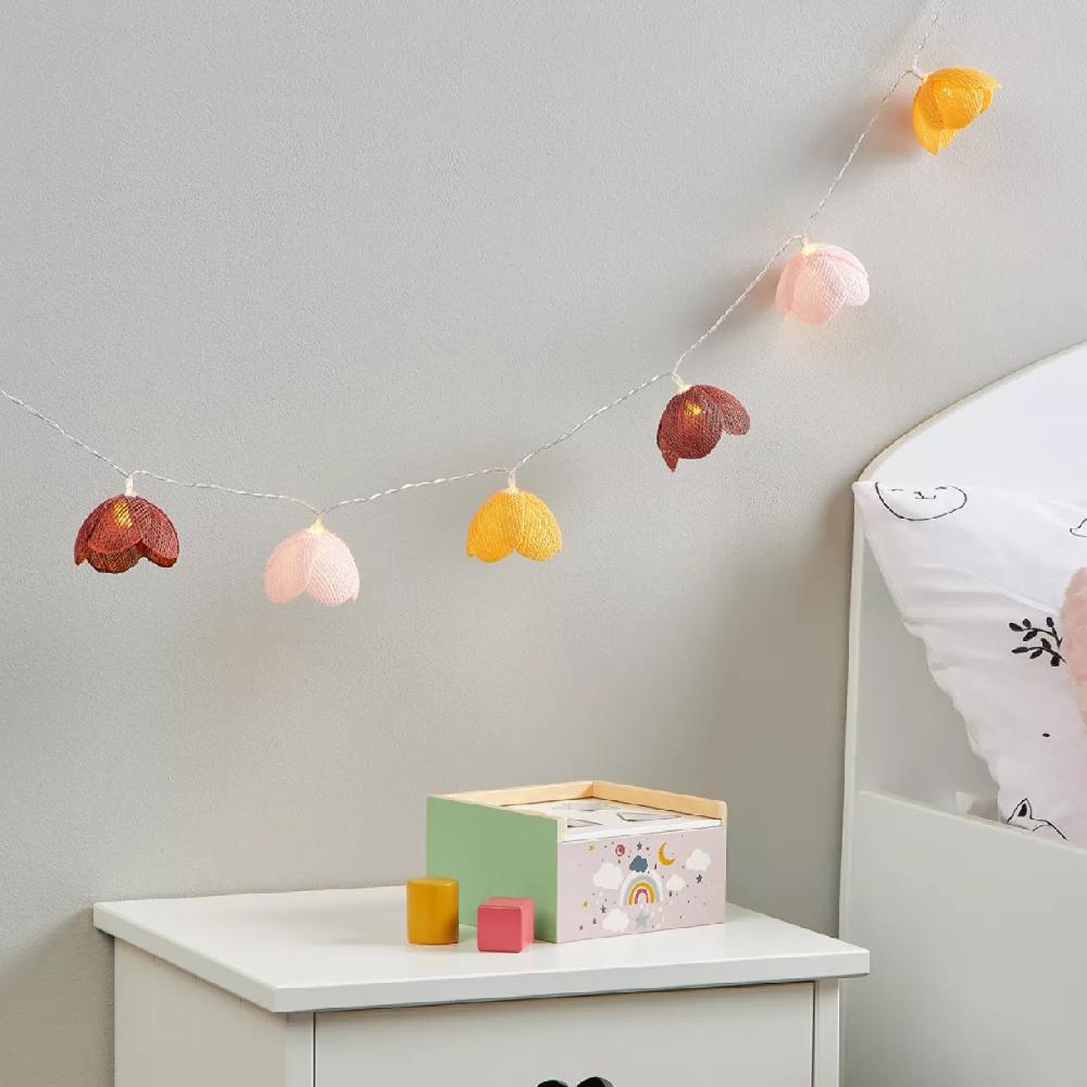 eminza Guirlande lumineuse LED enfant (135 cm) Fleurs Multicolore