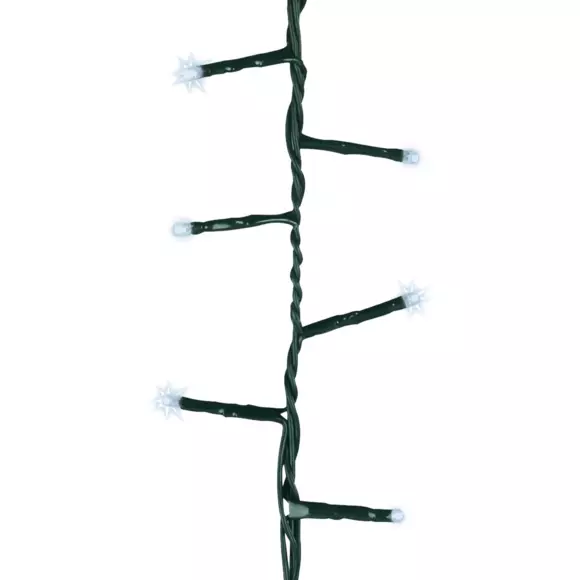 Eminza Guirlande Lumineuse Raccordable 11 M 500 LED Câble Vert Compact Blanc Froid