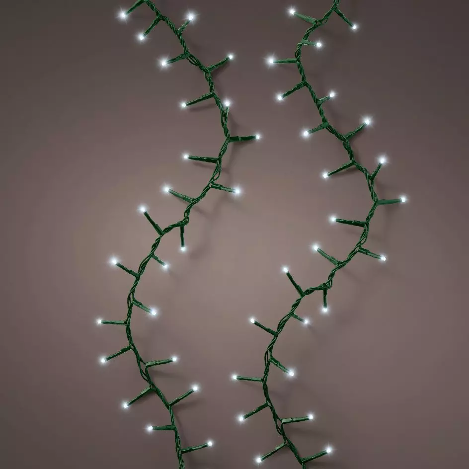 eminza Guirlande lumineuse raccordable 11 m 500 LED câble vert Compact Blanc froid