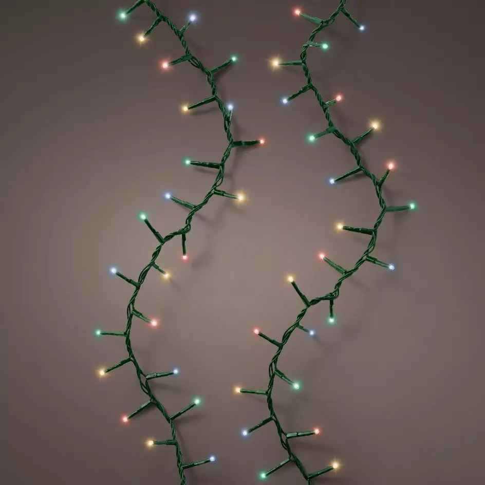 eminza Guirlande lumineuse raccordable 11 m 500 LED câble vert Compact Multicolore