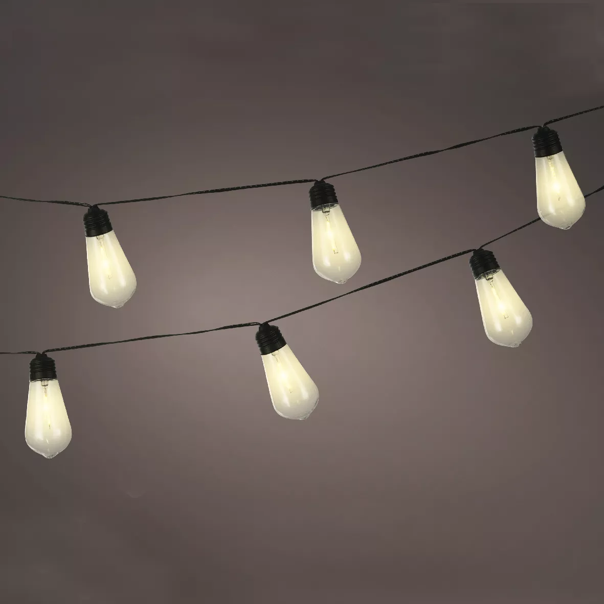 eminza Guirlande lumineuse solaire 1 8 m 10 LED Guinguette Noir et blanc chaud