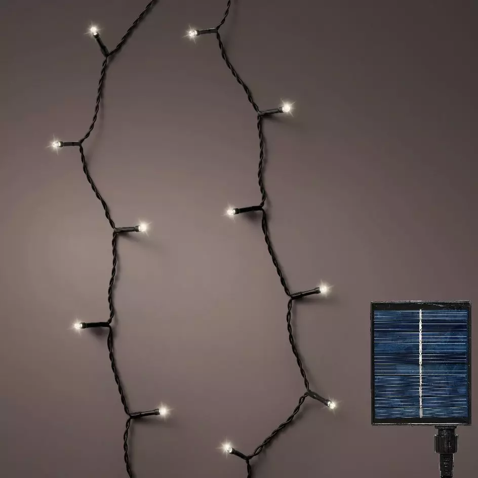 eminza Guirlande lumineuse Solaire 27 m 360 LED câble noir Rechargeable Blanc froid