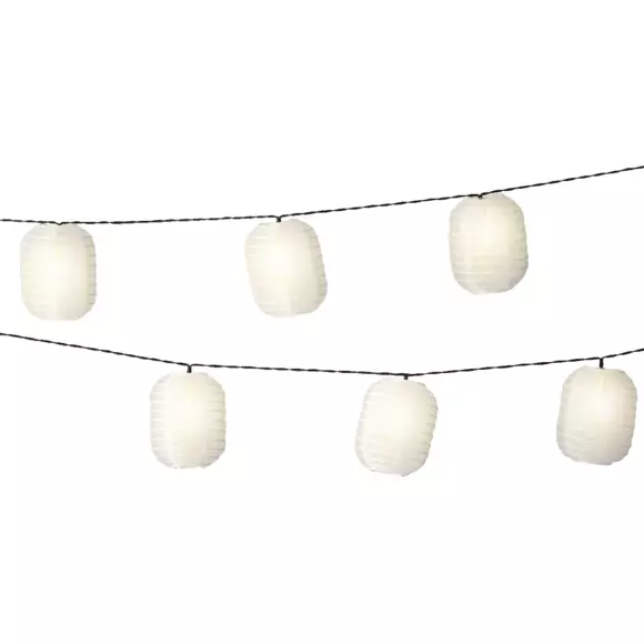 Eminza Guirlande Lumineuse Solaire 4 5 M 10 LED Ellipse Blanc Chaud