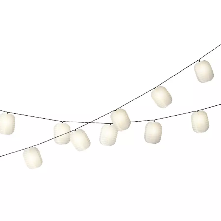 Eminza Guirlande Lumineuse Solaire 4 5 M 10 LED Ellipse Blanc Chaud