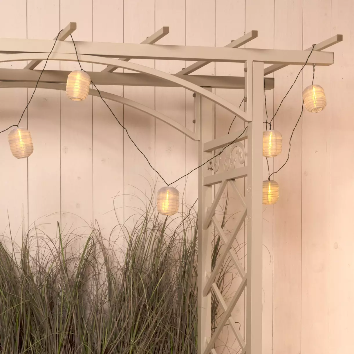 eminza Guirlande lumineuse solaire 4 5 m 10 LED Ellipse Blanc chaud