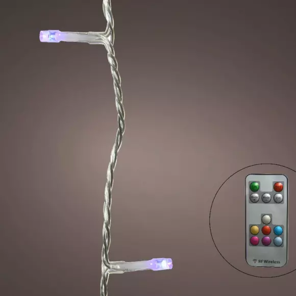 Eminza Guirlande Lumineuse Télécommandée 19 90 M 200 LED Câble Transparent Dancing Lights Multicolore