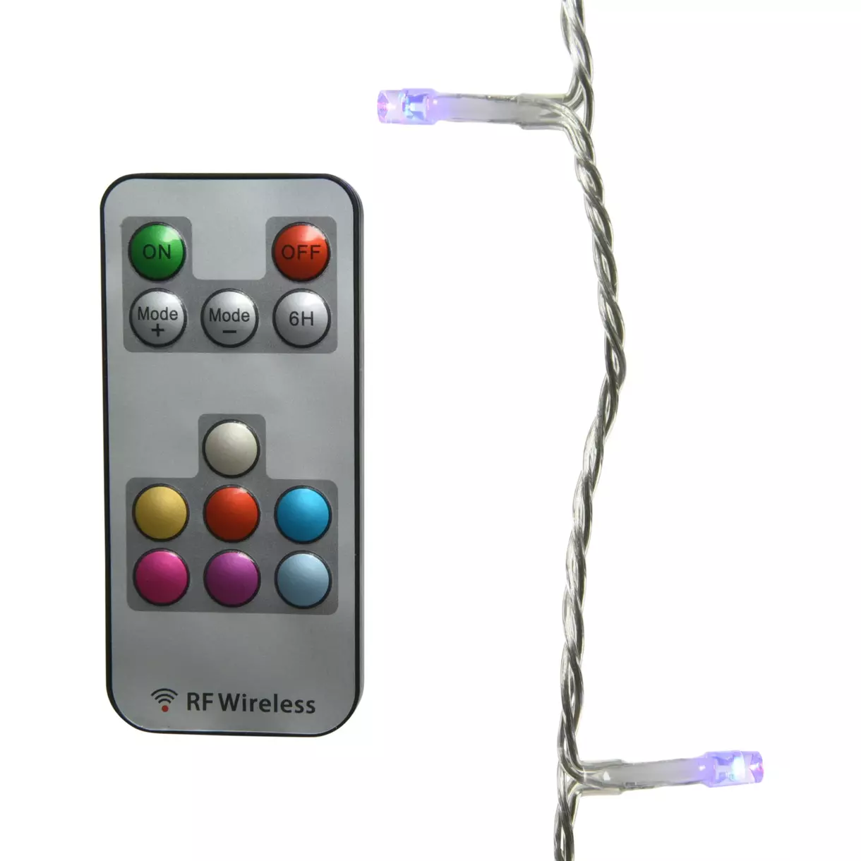 eminza Guirlande lumineuse télécommandée 19 90 m 200 LED câble transparent Dancing lights Multicolore