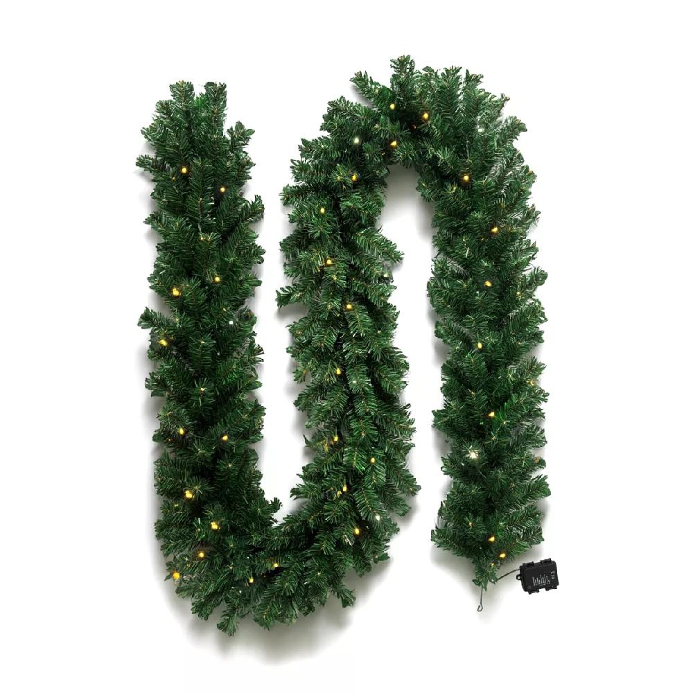 eminza Guirlande sapin lumineuse (300 cm - D25) Royal Vert et blanc chaud