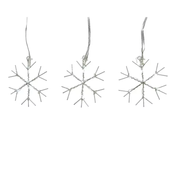 Eminza Guirlande Stalactite 3 M 80 LED Flocons Blanc Froid