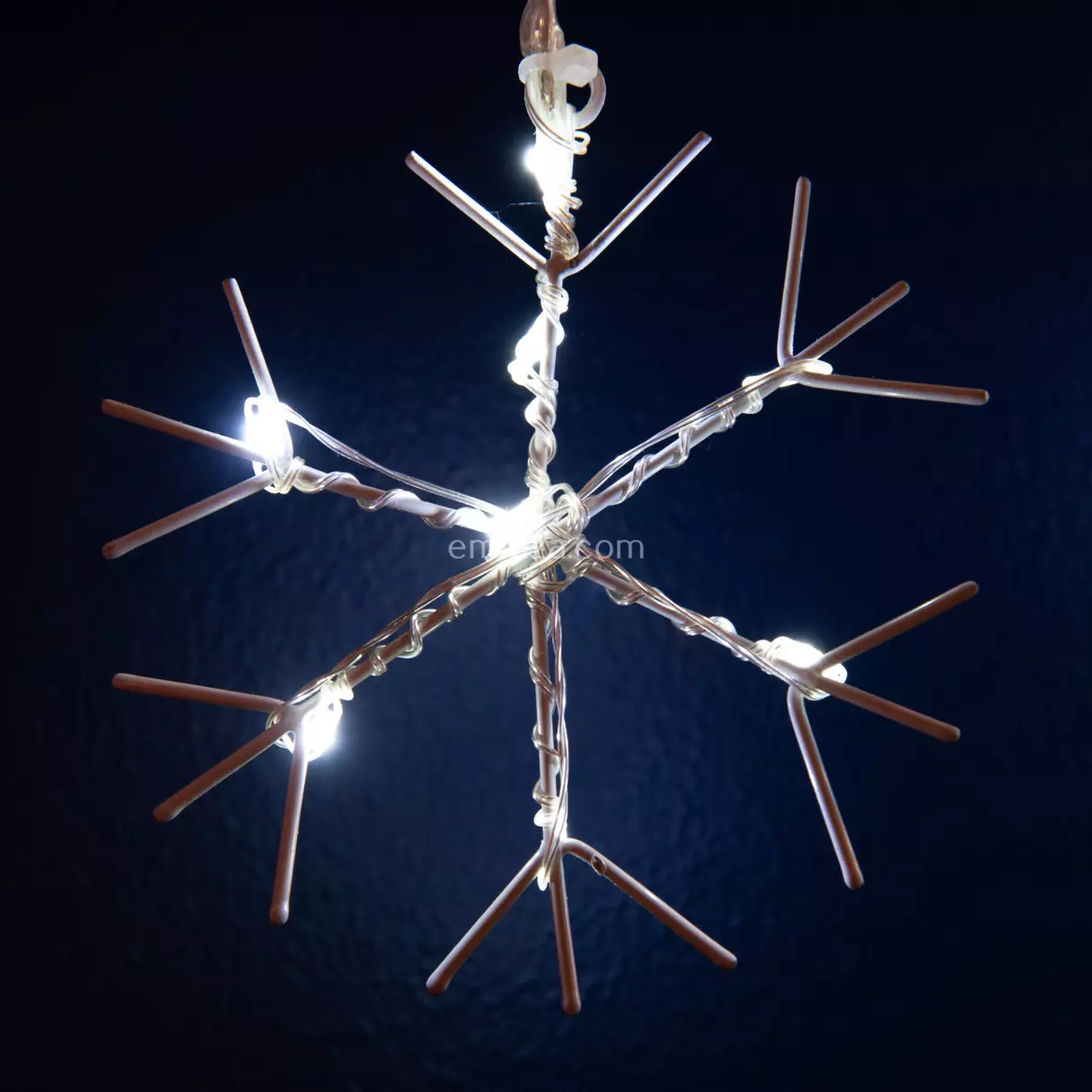 eminza Guirlande stalactite 3 m 80 LED Flocons Blanc froid