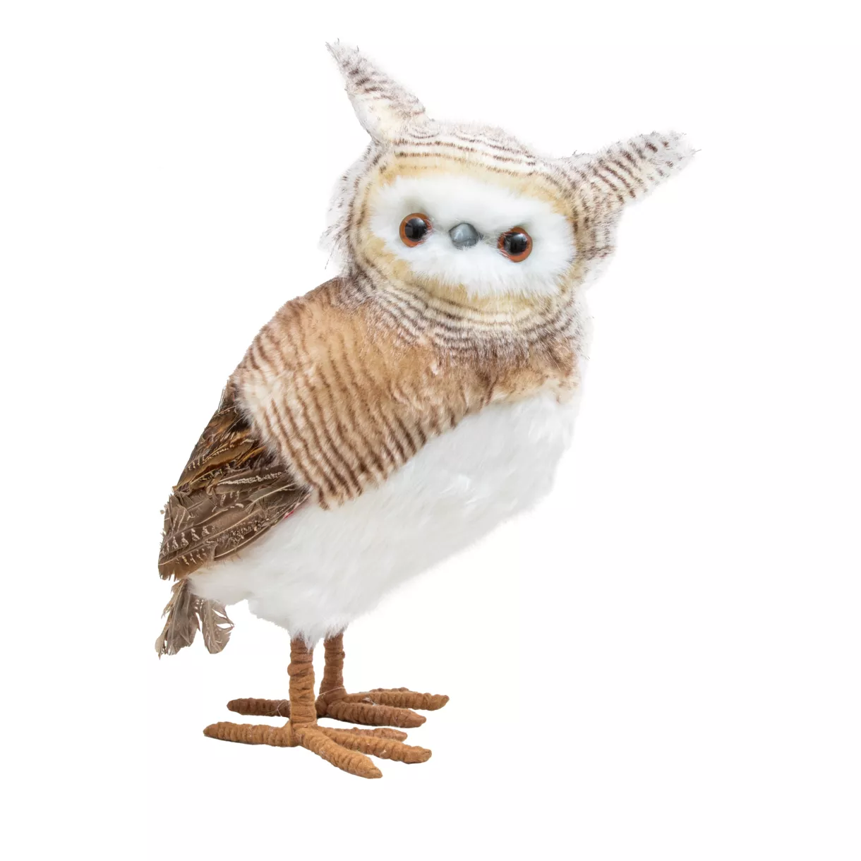 eminza Hibou de Noël à poser (H49 cm) Pepino plumage beige