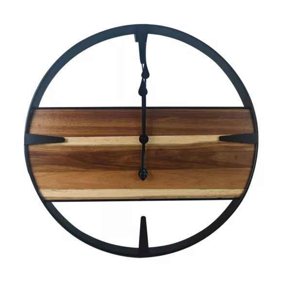 Eminza Horloge Murale Bois Et Métal (D57 Cm) Nya Noir