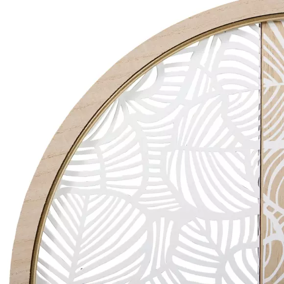 Eminza Horloge Murale En Bois (D40 Cm) Calathea Blanc