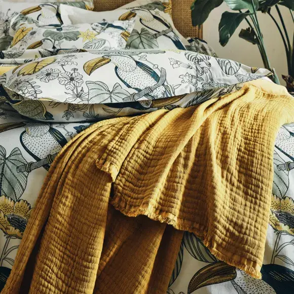 Eminza Housse De Couette Coton Lavé (240 X 220 Cm) Toco Verte