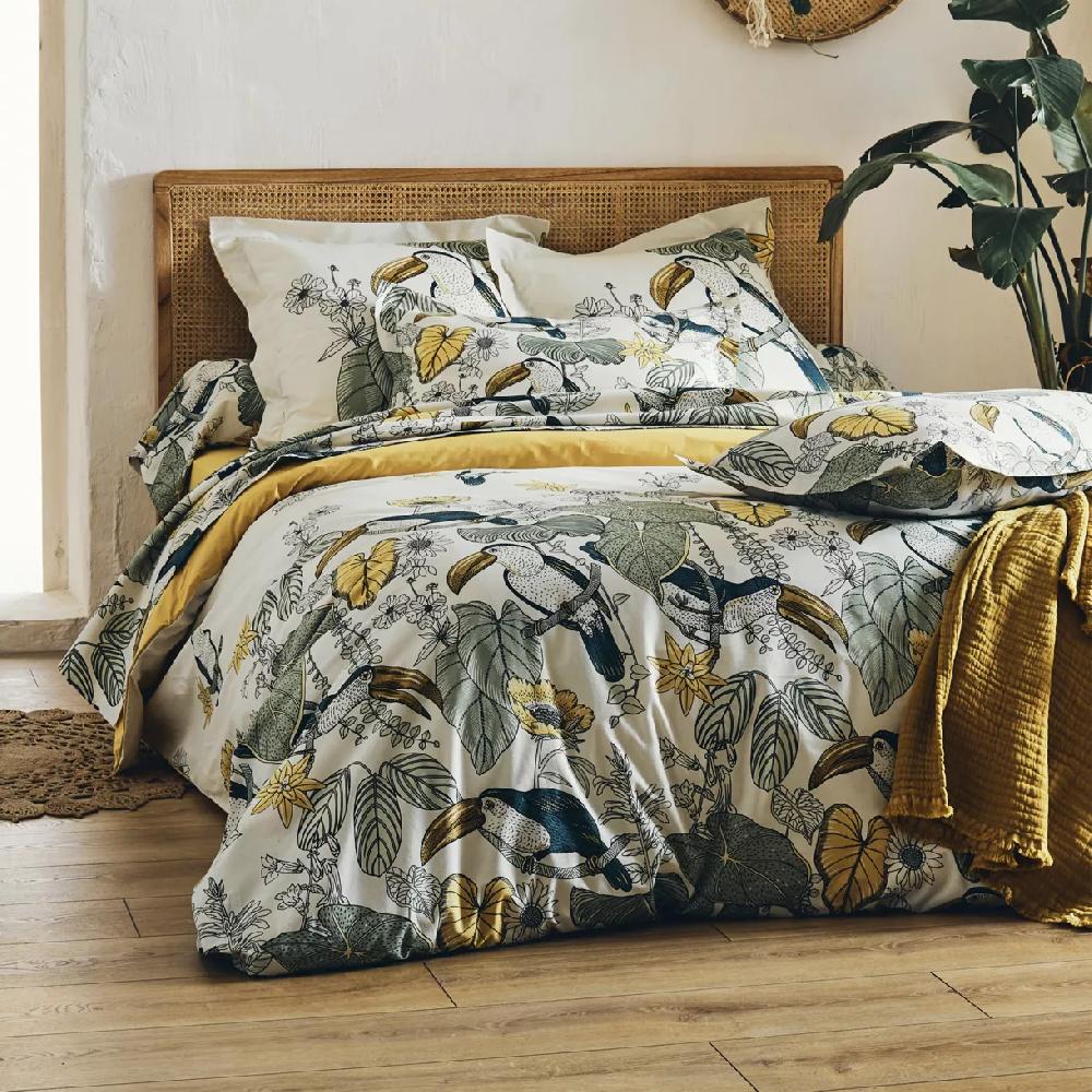 eminza Housse de couette coton lavé (240 x 220 cm) Toco Verte