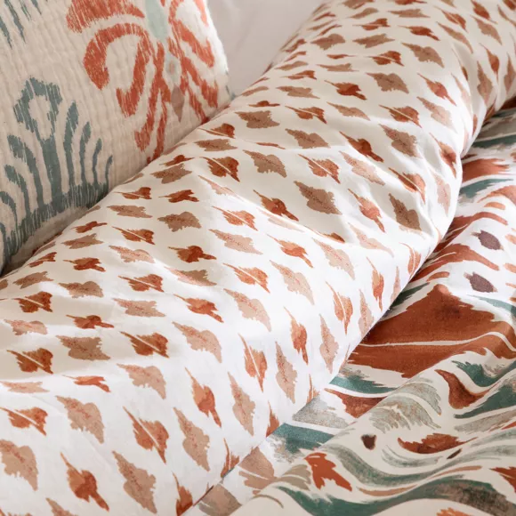 Eminza Housse De Couette Et Deux Taies Coton (240 X 220 Cm) Ikat Multicolore