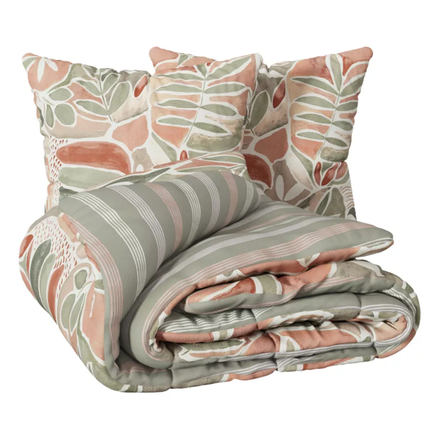 Eminza Housse De Couette Et Deux Taies Coton (240 X 220 Cm) Alvaro Multicolore