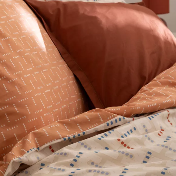 Eminza Housse De Couette Et Deux Taies Coton (240 X 220 Cm) Posei Multicolore