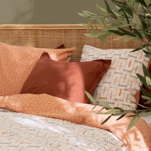 Eminza Housse De Couette Et Deux Taies Coton (240 X 220 Cm) Posei Multicolore