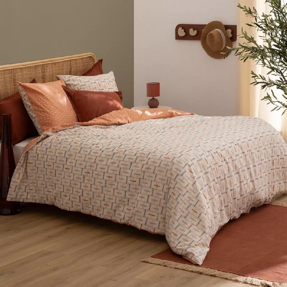 eminza Housse de couette et deux taies coton (240 x 220 cm) Posei Multicolore