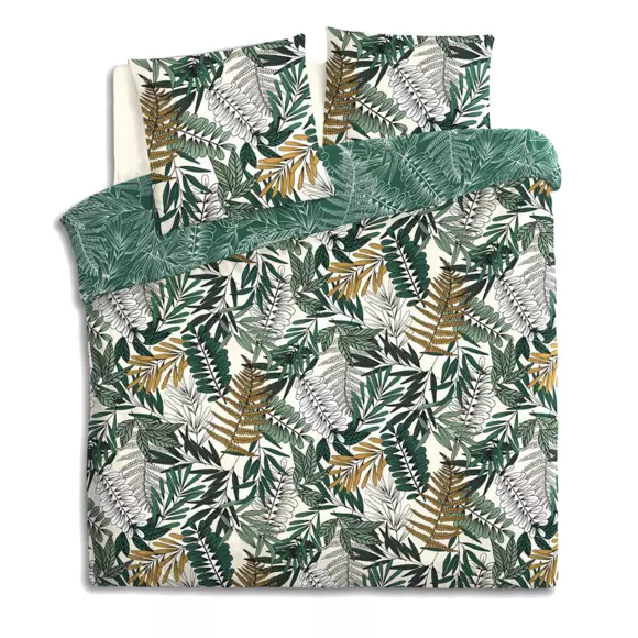 Eminza Housse De Couette Et Deux Taies Coton (240 X 220 Cm) Tropik Verte