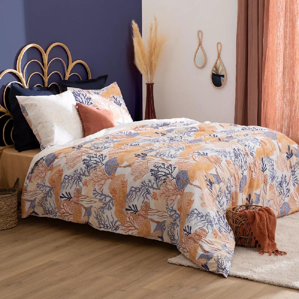 eminza Housse de couette et deux taies coton (240 x 220 cm) Azura Multicolore