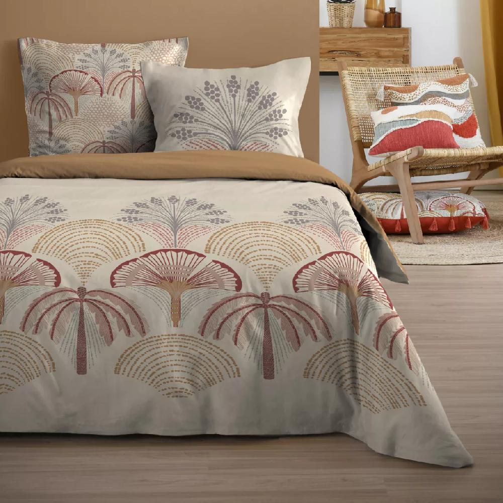eminza Housse de couette et deux taies coton (240 x 220 cm) Aswan Multicolore