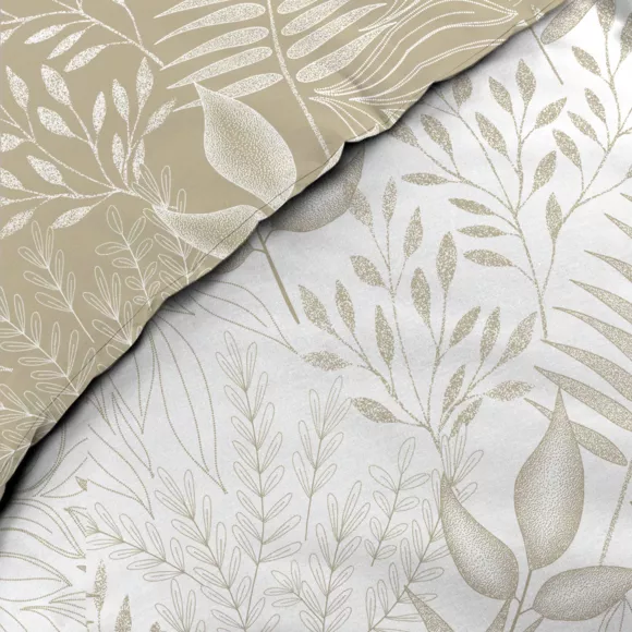 Eminza Housse De Couette Et Deux Taies Coton (240 X 220 Cm) Cassia Beige