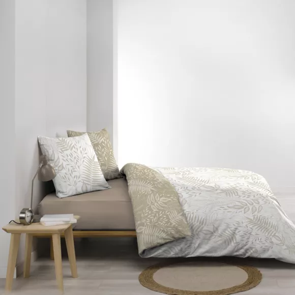 Eminza Housse De Couette Et Deux Taies Coton (240 X 220 Cm) Cassia Beige