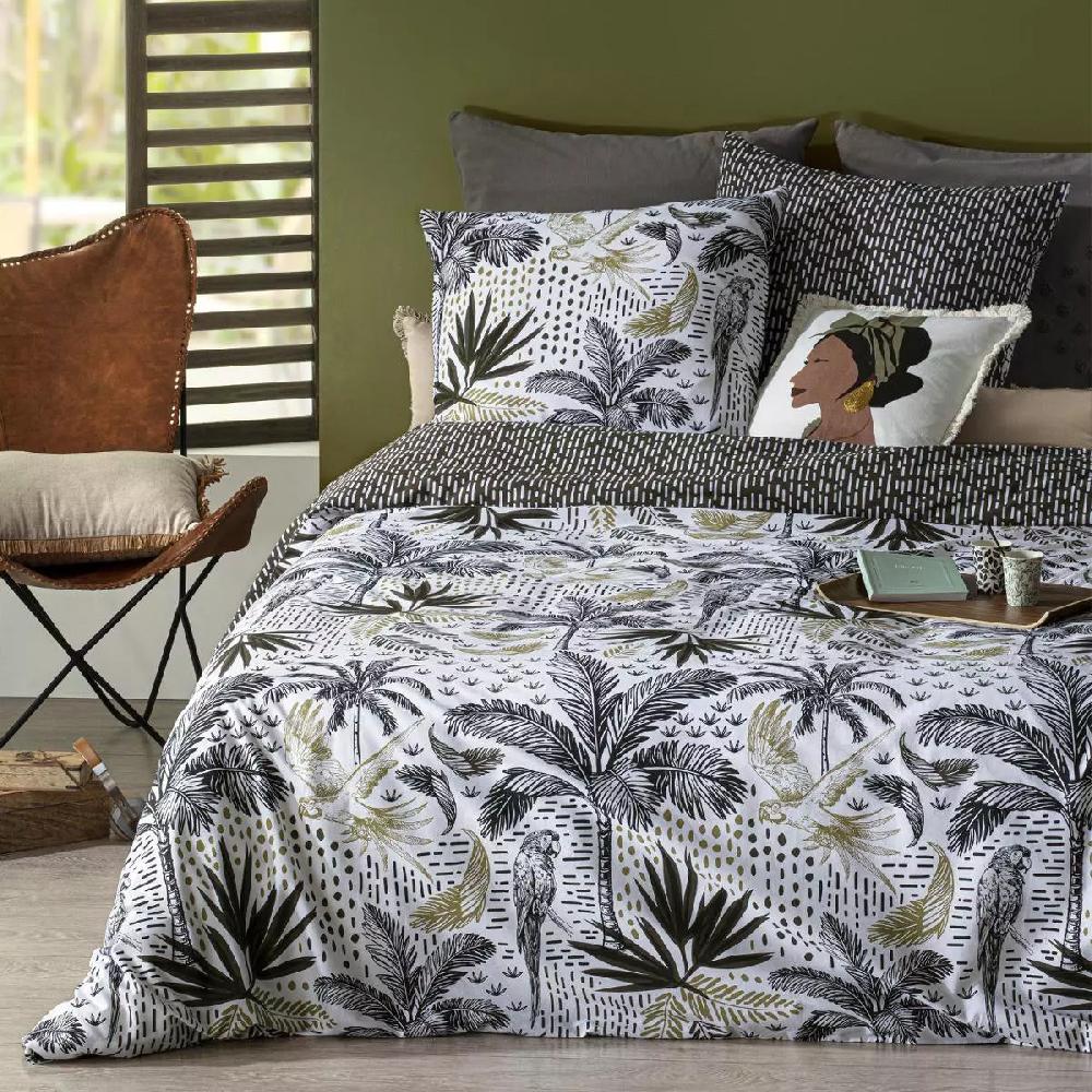 eminza Housse de couette et deux taies coton (240 x 220 cm) Cuba Multicolore