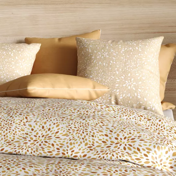 Eminza Housse De Couette Et Deux Taies Coton (260 X 240 Cm) Hanabi Marron