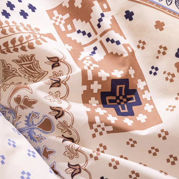 Eminza Housse De Couette Et Deux Taies Coton (260 X 240 Cm) Khafu Multicolore