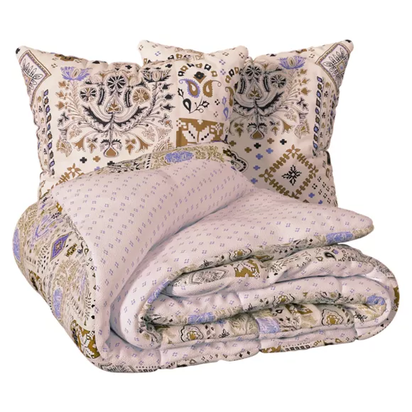 Eminza Housse De Couette Et Deux Taies Coton (260 X 240 Cm) Khafu Multicolore