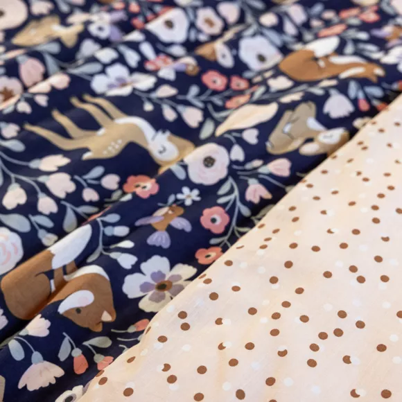 Eminza Housse De Couette Et Deux Taies Enfant Coton (200 X 200 Cm) Forêt Enchantée Multicolore