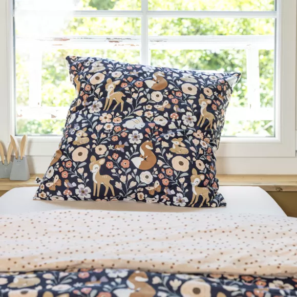 Eminza Housse De Couette Et Deux Taies Enfant Coton (200 X 200 Cm) Forêt Enchantée Multicolore