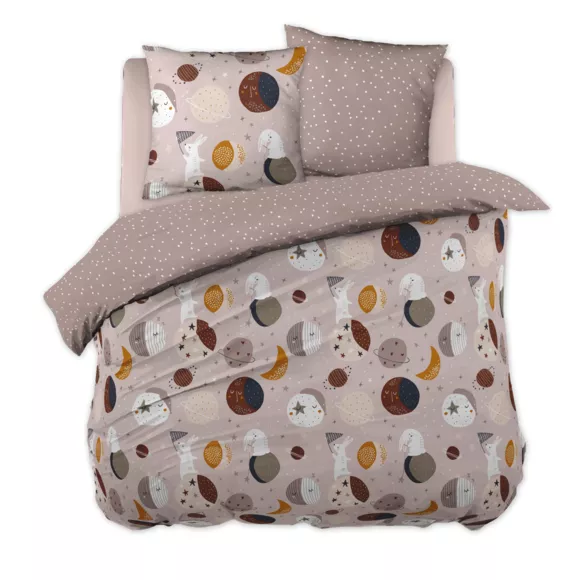 Eminza Housse De Couette Et Deux Taies Enfant Coton (200 X 200 Cm) Sky Dream Rose