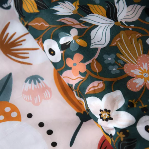 Eminza Housse De Couette Et Deux Taies Enfant Coton (200 X 200 Cm) Champetre Multicolore
