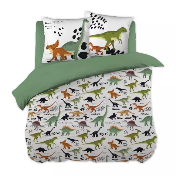 Eminza Housse De Couette Et Deux Taies Enfant Coton (240 X 220 Cm) Cretace Verte